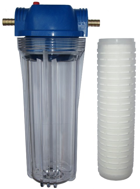 GRAVITY FEED BEER FILTER 12mm BARBS 1 MICRON CARTRIDGE - Click Image to Close